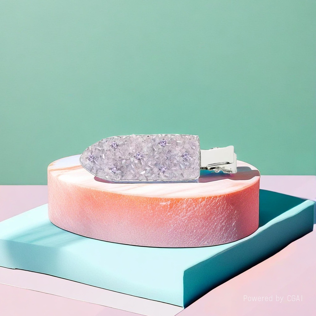 Заколка-краб серебристая с жемчугом и стразами оптом из Китая — фотография поставщика