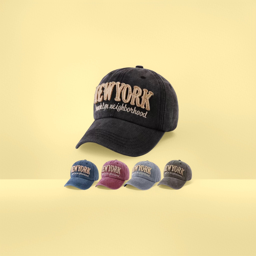 Бейсболка чёрная с вышивкой NEW YORK Brooklyn оптом из Китая — фотография поставщика