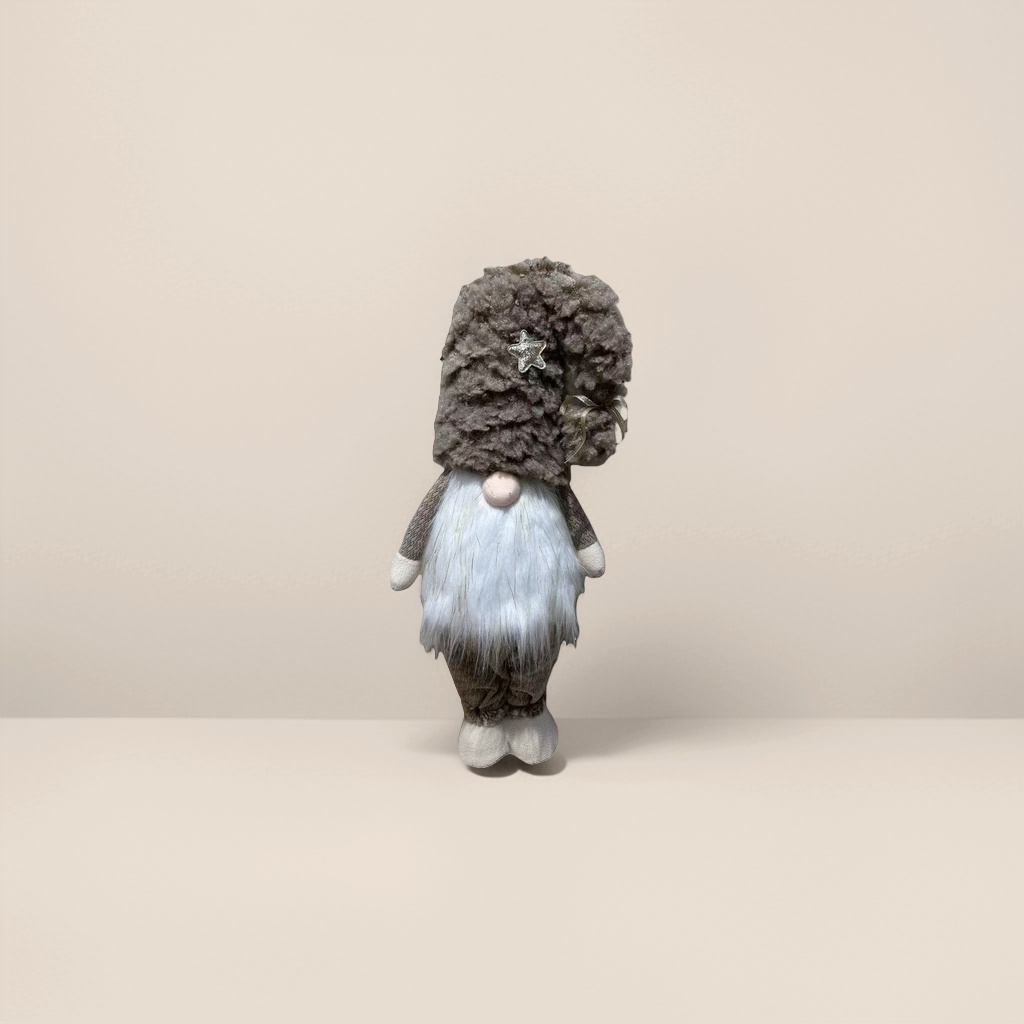 Новогодний гном серый плюшевый оптом из Китая — фотография поставщика