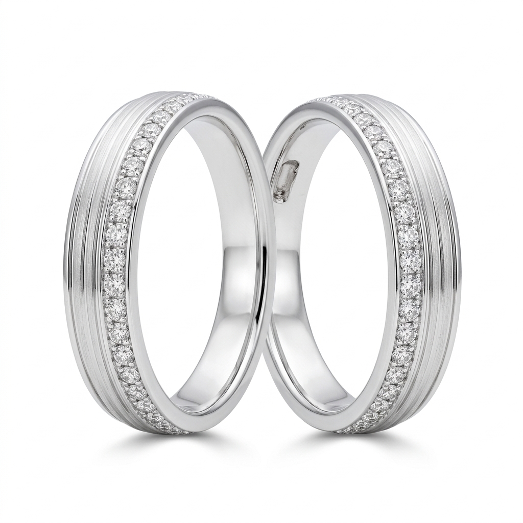 Парные кольца из золота 18K, артикул DKCA000000019 оптом из Китая — фотография поставщика