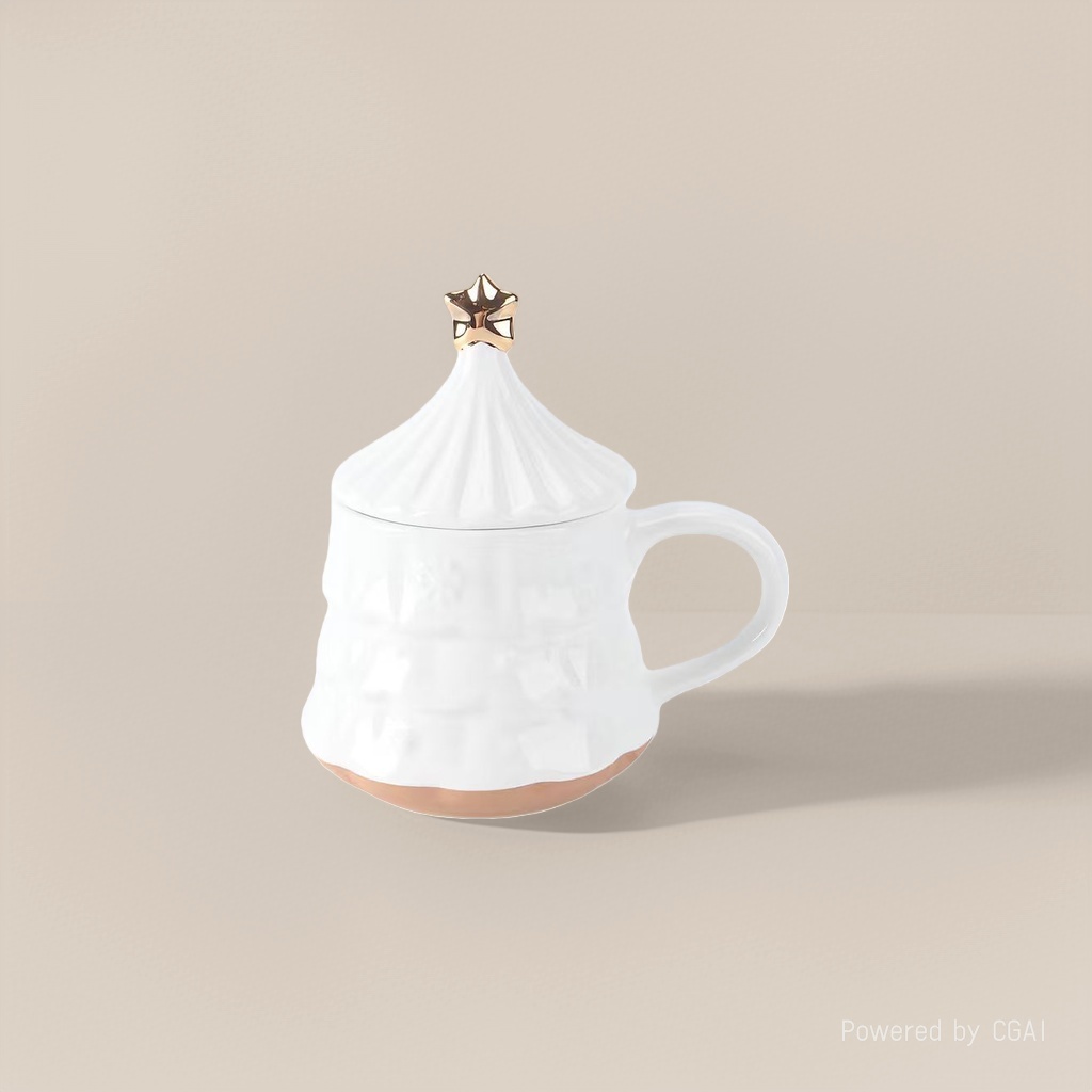 Кружка с крышкой в форме ёлки оптом из Китая — фотография поставщика