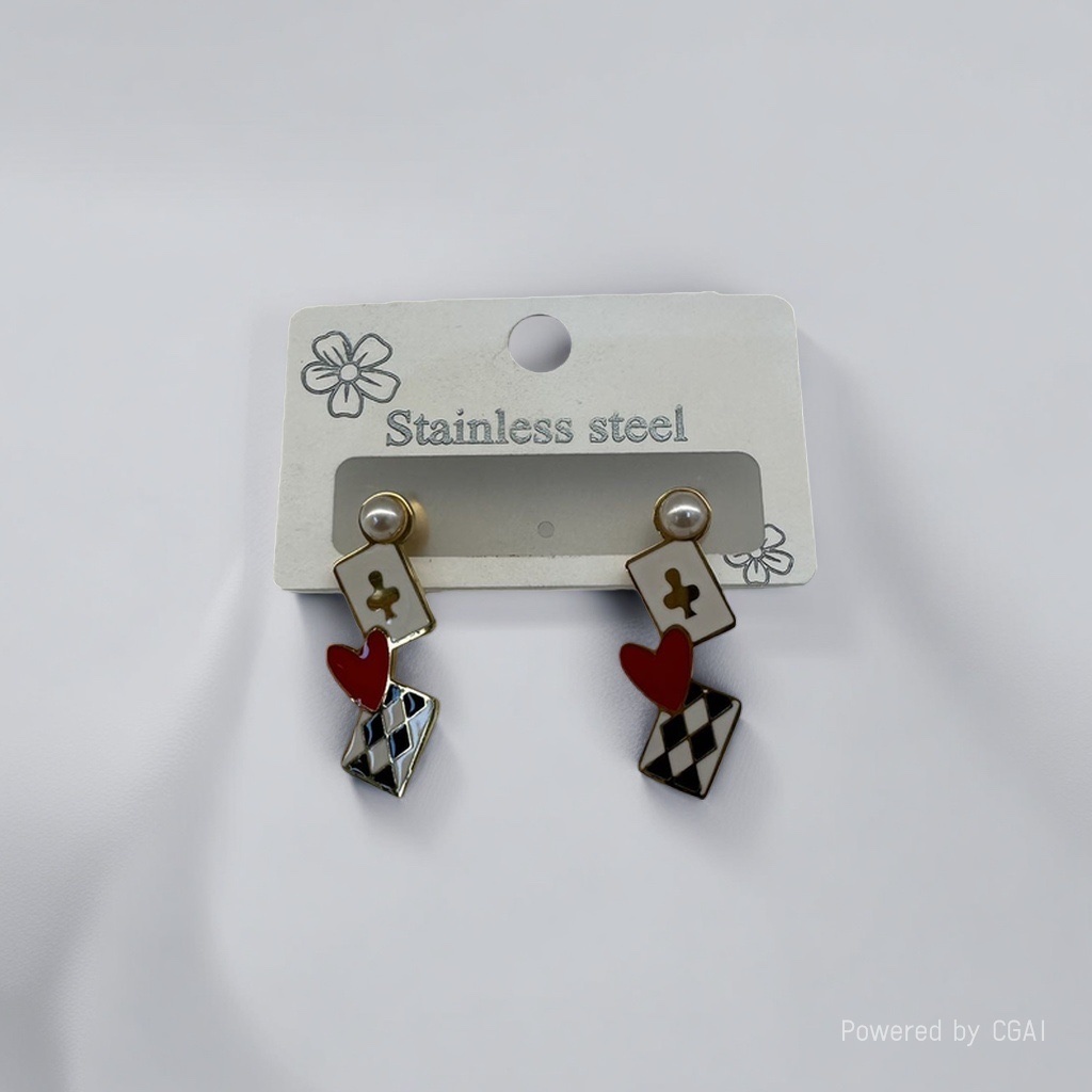 Серьги асимметричные с сердцем оптом из Китая — фотография поставщика