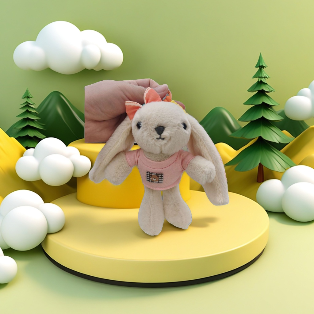 Мягкая игрушка «Зайка» в футболке оптом из Китая — фотография поставщика