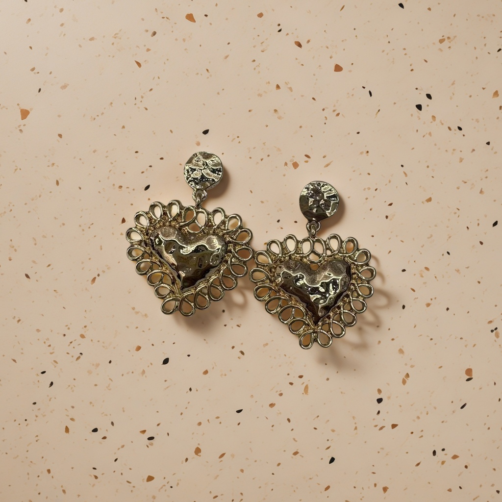 Серьги «Сердце» ажурные оптом из Китая — фотография поставщика