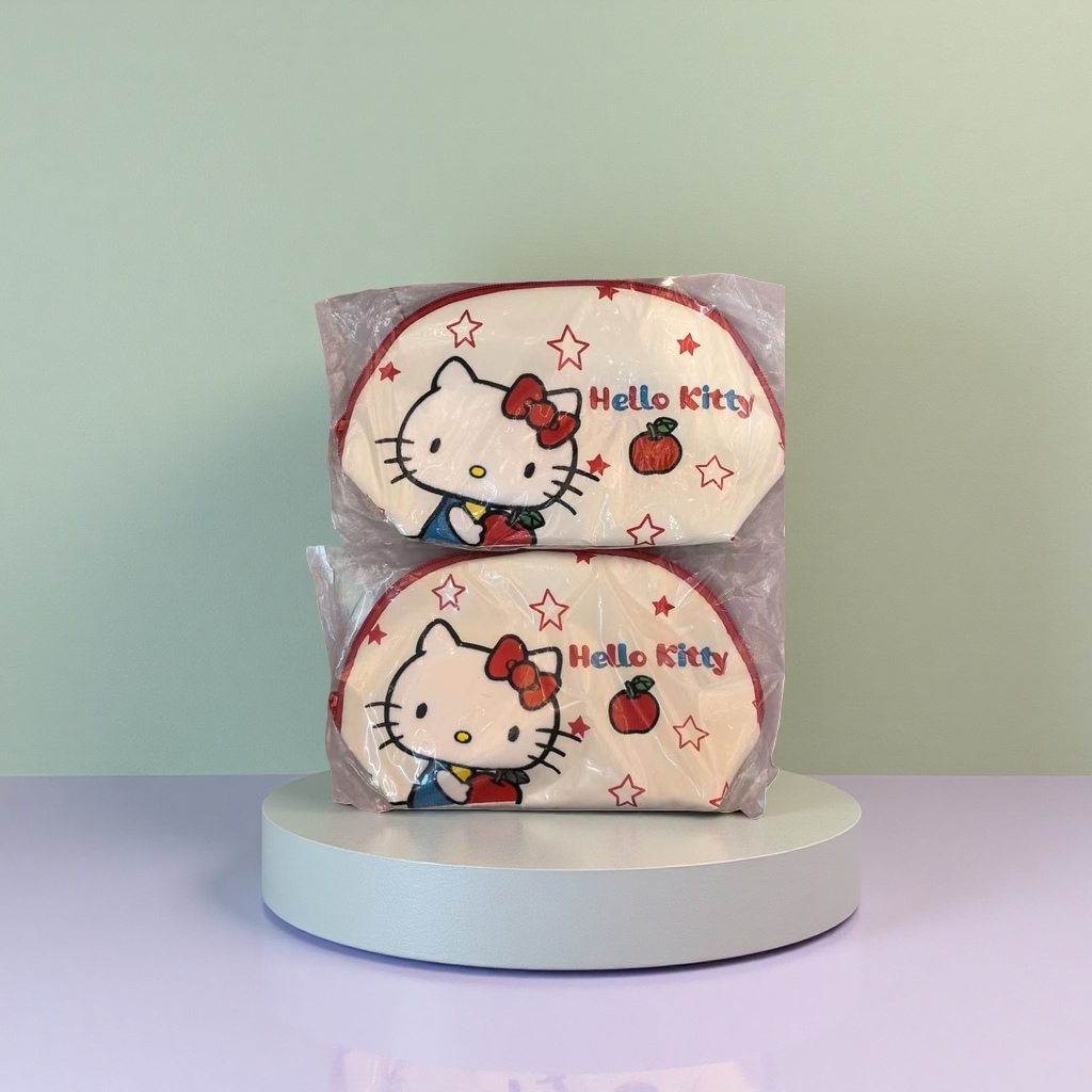 Косметичка Hello Kitty белая с красной окантовкой оптом из Китая — фотография поставщика