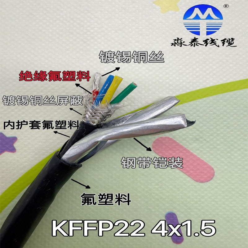 Кабель фторопластовый экранированный KFFP22 4х1,5 оптом из Китая — фотография поставщика