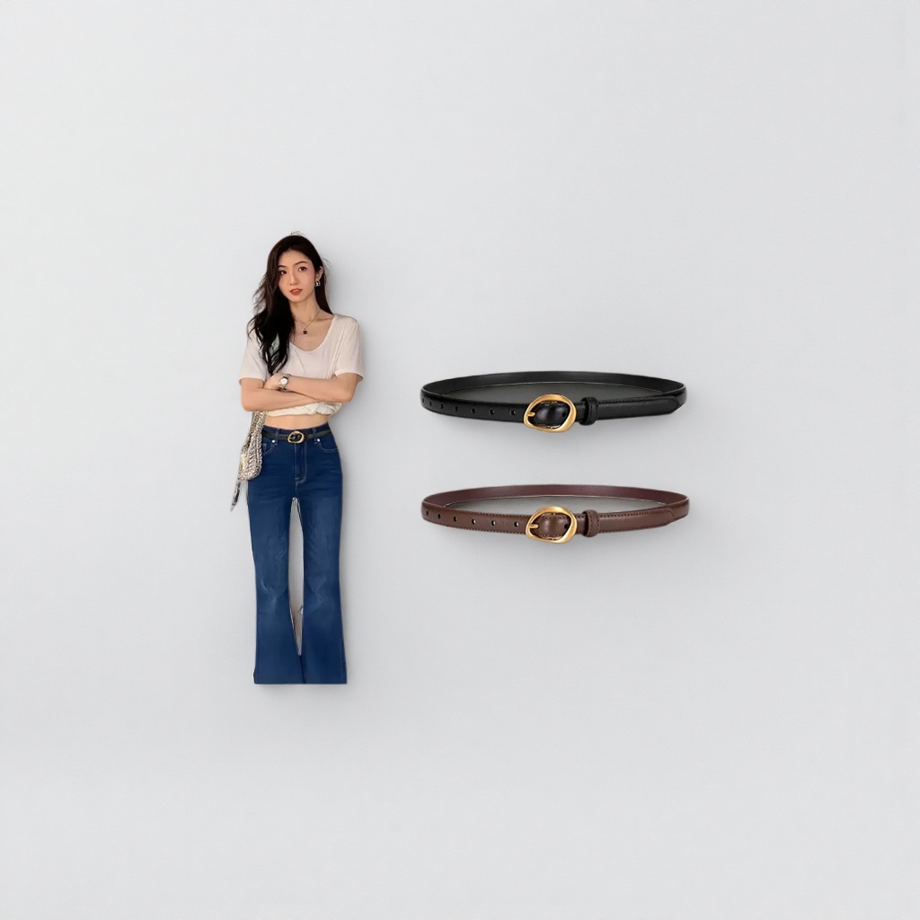 Ремень двухцветный кожаный унисекс оптом из Китая — фотография поставщика