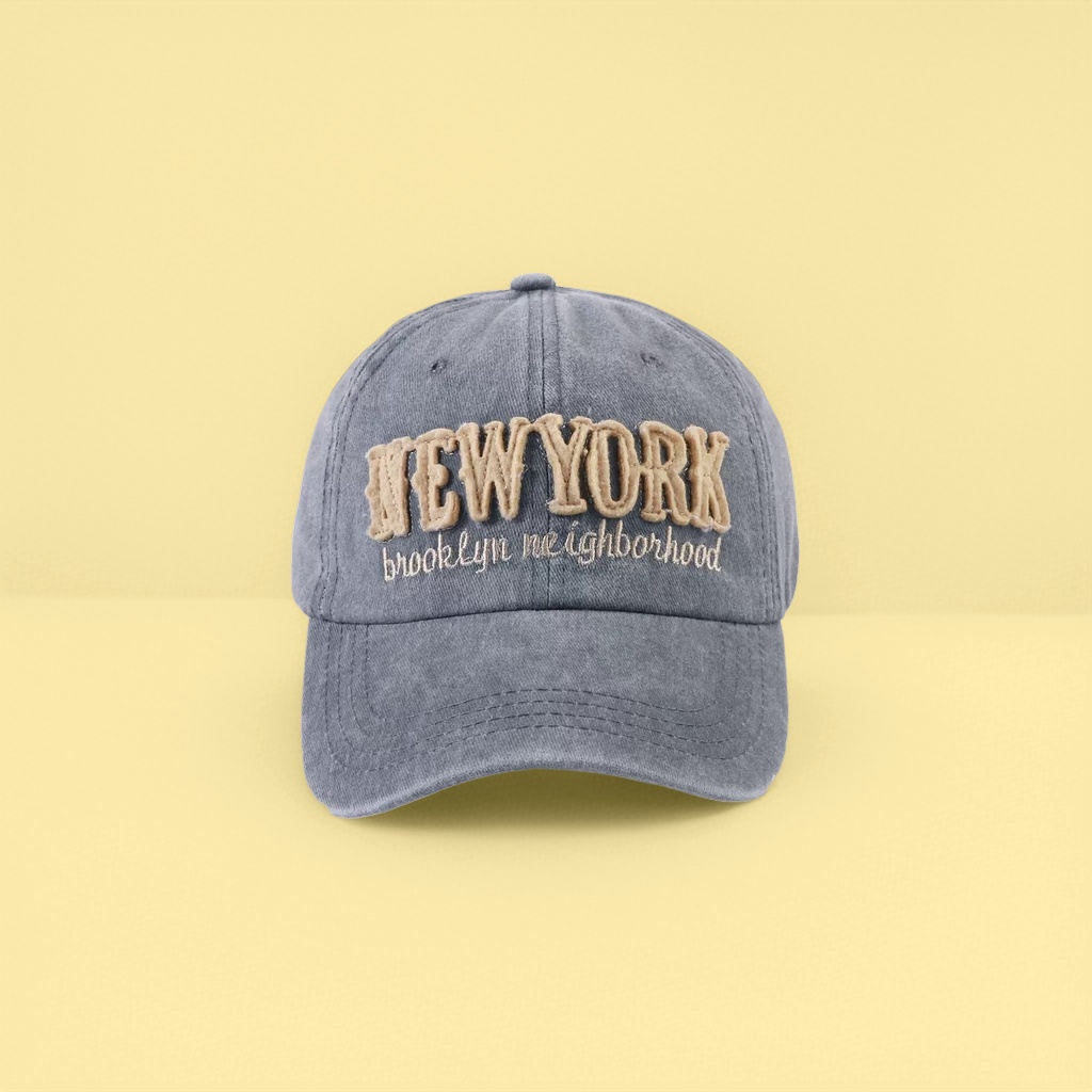 Бейсболка серая с вышивкой NEW YORK оптом из Китая — фотография поставщика