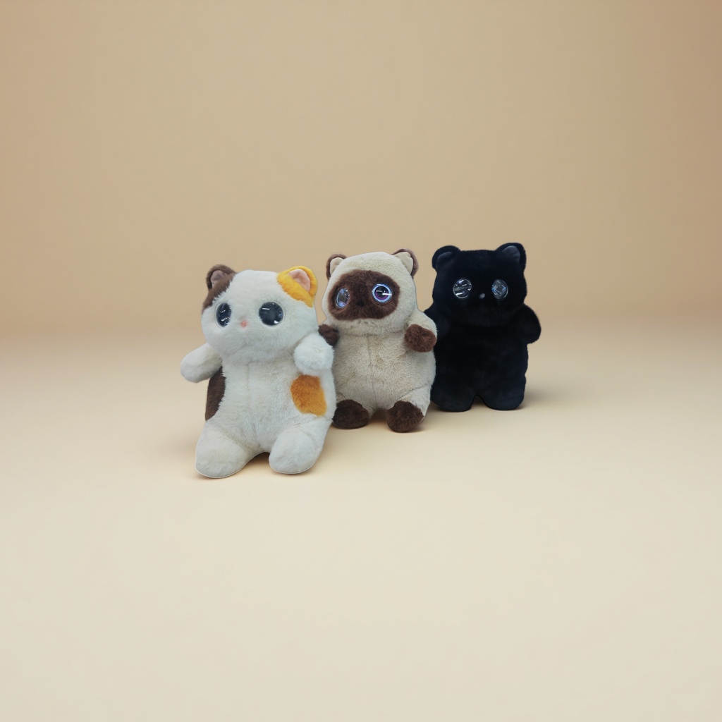 Мягкие игрушки «Котята», набор из трёх оптом из Китая — фотография поставщика