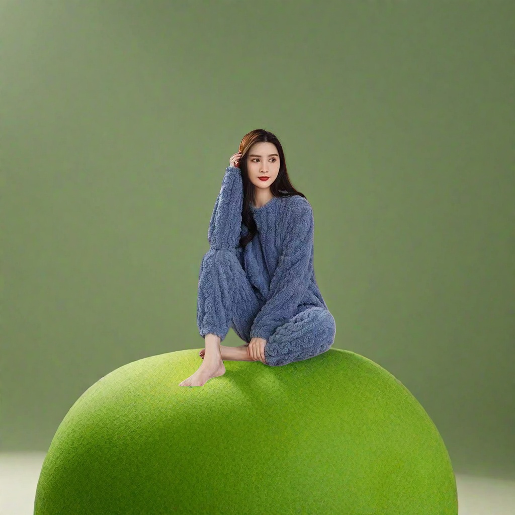 Костюм домашний из кораллового флиса голубой оптом из Китая — фотография поставщика