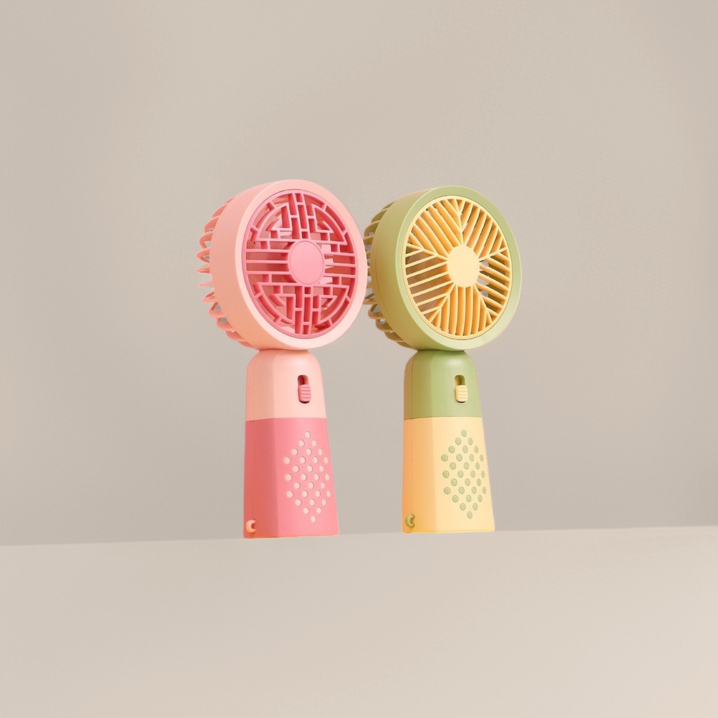 Вентилятор ручной розово-зелёный USB оптом из Китая — фотография поставщика