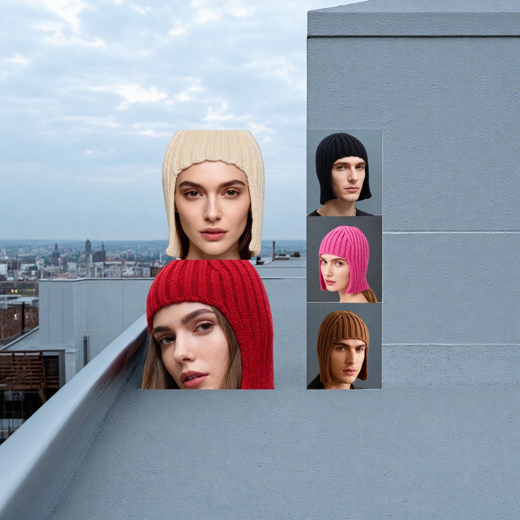 Шапки вязаные в пяти расцветках оптом из Китая — фотография поставщика