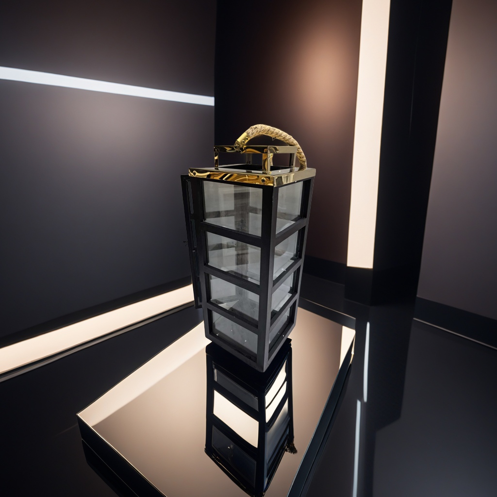 Фонарь стеклянный в чёрной раме оптом из Китая — фотография поставщика