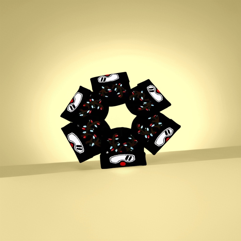 Шапка вязаная с новогодним рисунком оптом из Китая — фотография поставщика