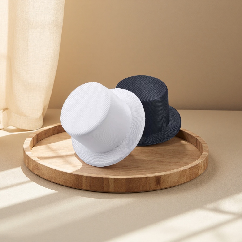 Шляпки декоративные цилиндры белая и чёрная оптом из Китая — фотография поставщика