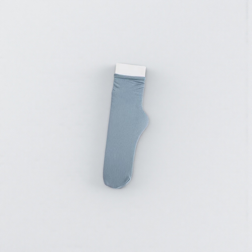 Носки голубые в рубчик хлопковые унисекс оптом из Китая — фотография поставщика