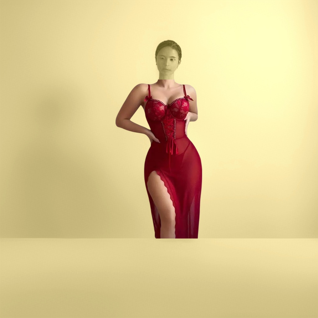 Платье красное кружевное на бретелях длинное оптом из Китая — фотография поставщика