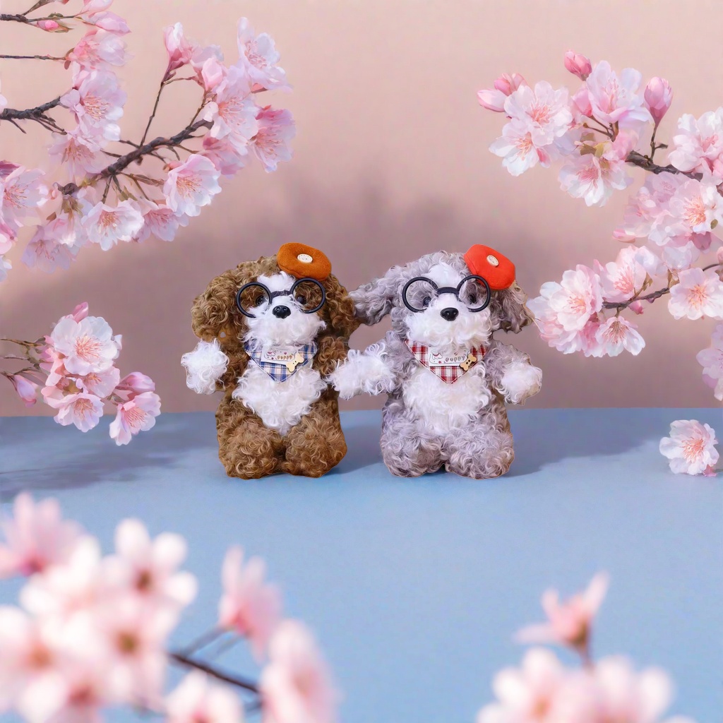 Подушки-игрушки щенки кудрявые, 2 цвета оптом из Китая — фотография поставщика