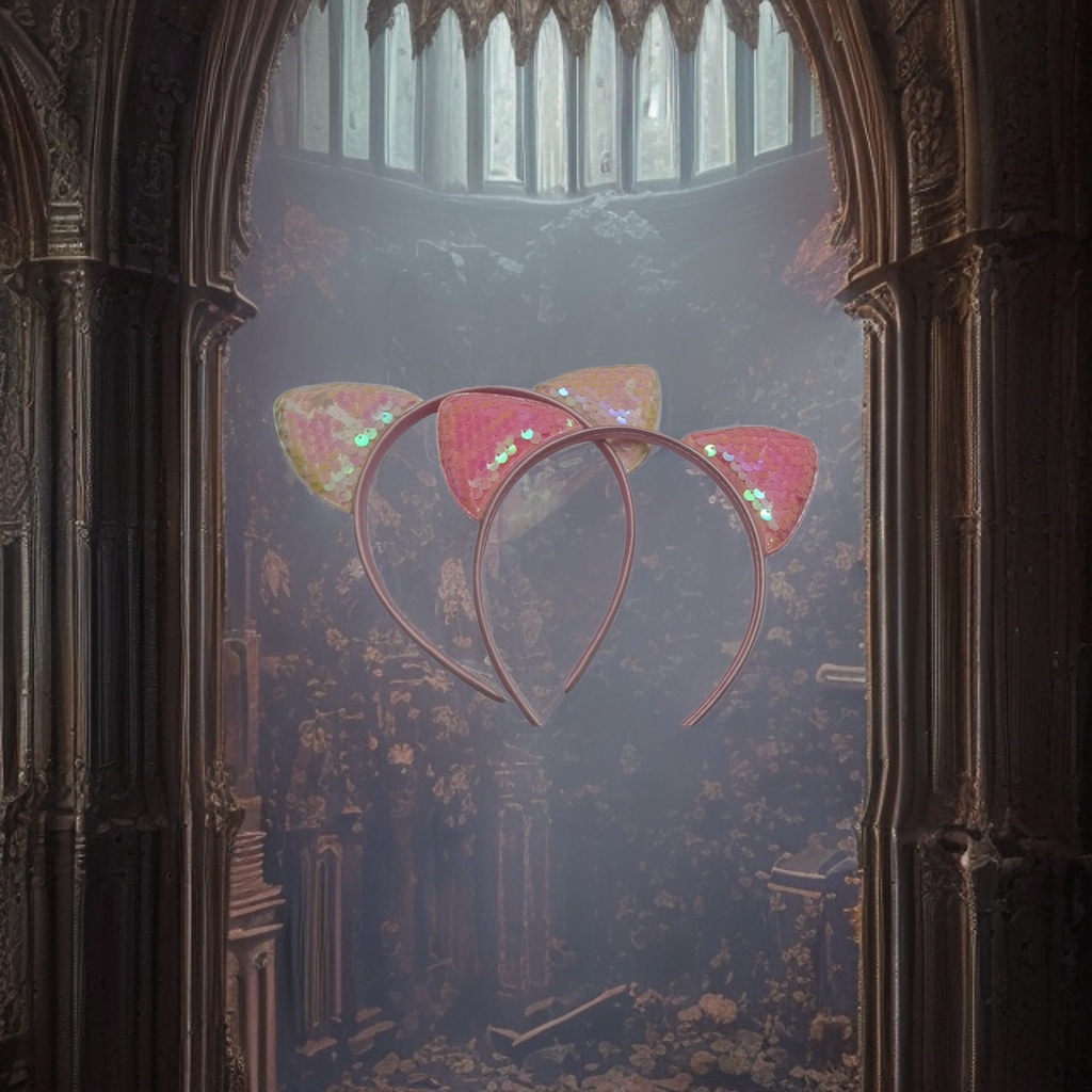Ободок с кошачьими ушками и пайетками оптом из Китая — фотография поставщика
