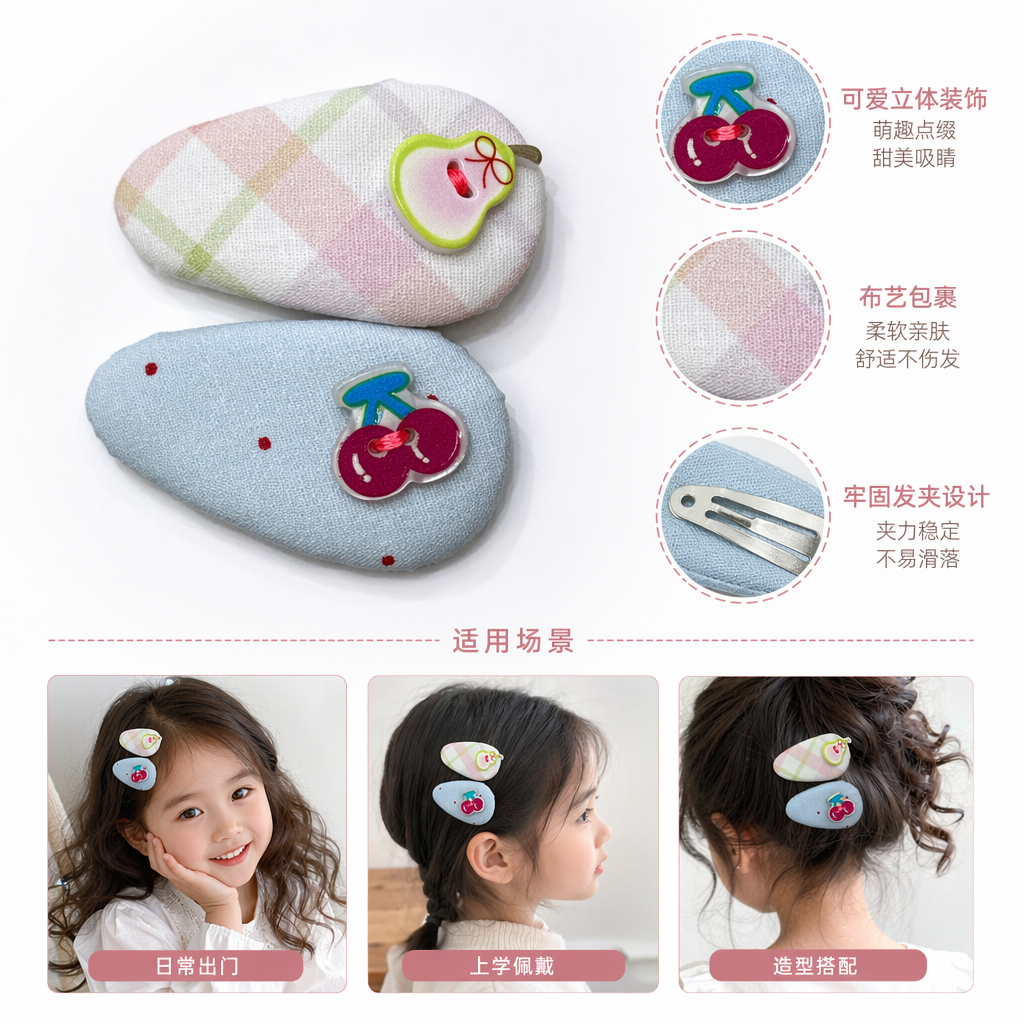 Набор заколок на карточках фруктовый оптом из Китая — фотография поставщика