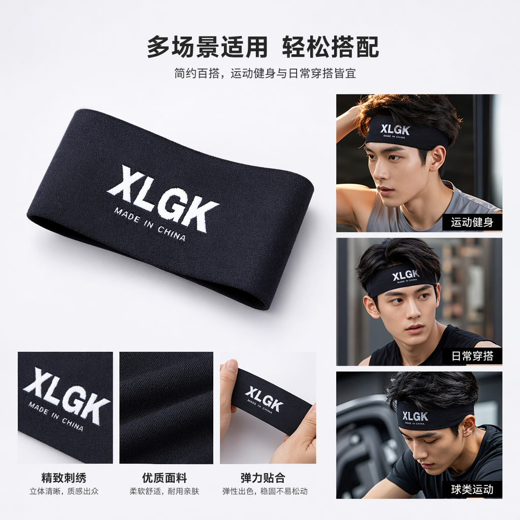 Этикетка тканая чёрная с надписью XLGK оптом из Китая — фотография поставщика
