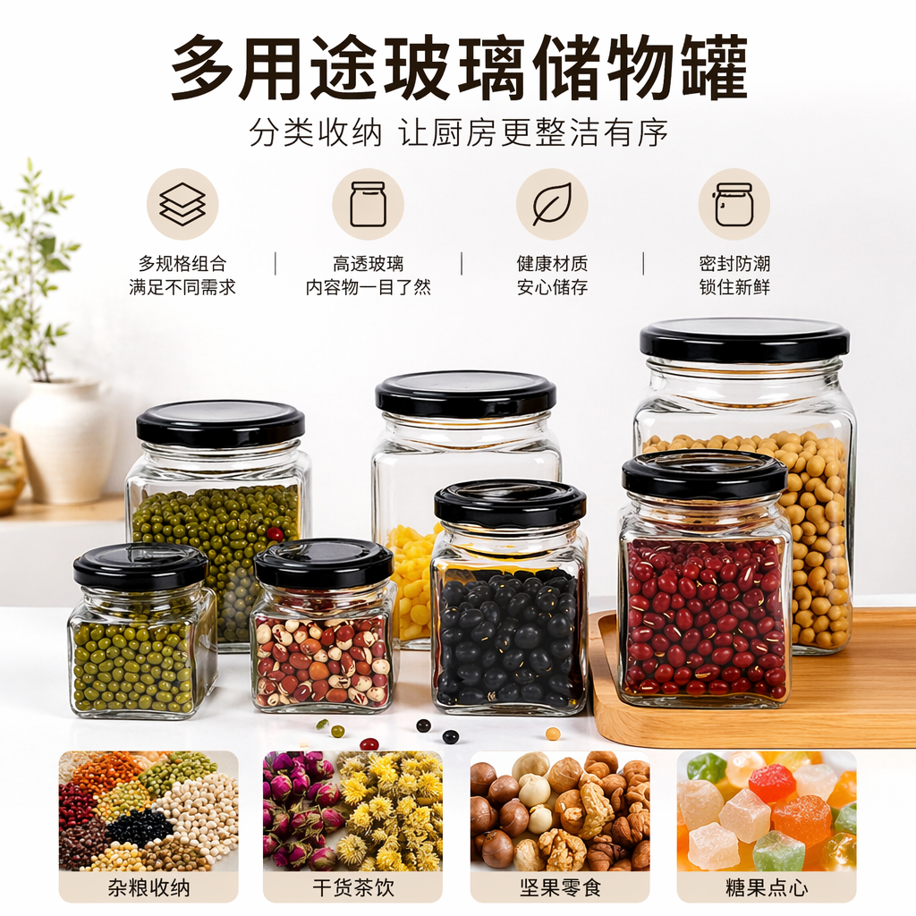 Банка стеклянная для хранения продуктов оптом из Китая — фотография поставщика