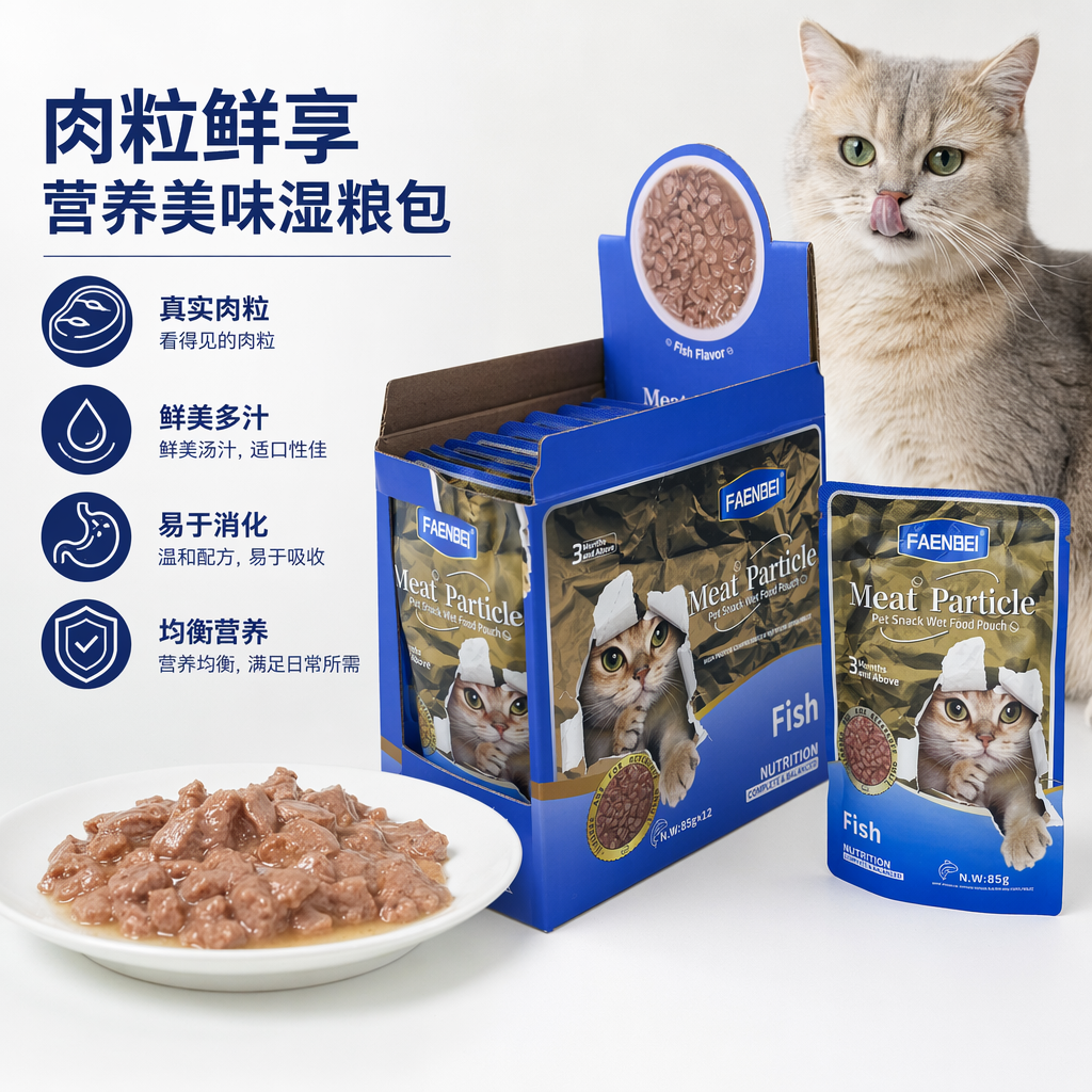 Влажный корм для кошек мясные кусочки с говядиной оптом из Китая — фотография поставщика