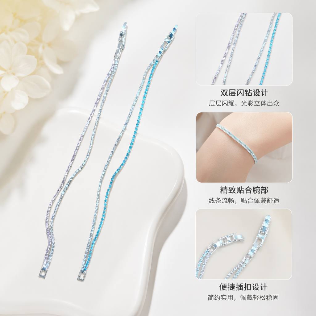 Серьги-цепочки серебристые женские оптом из Китая — фотография поставщика