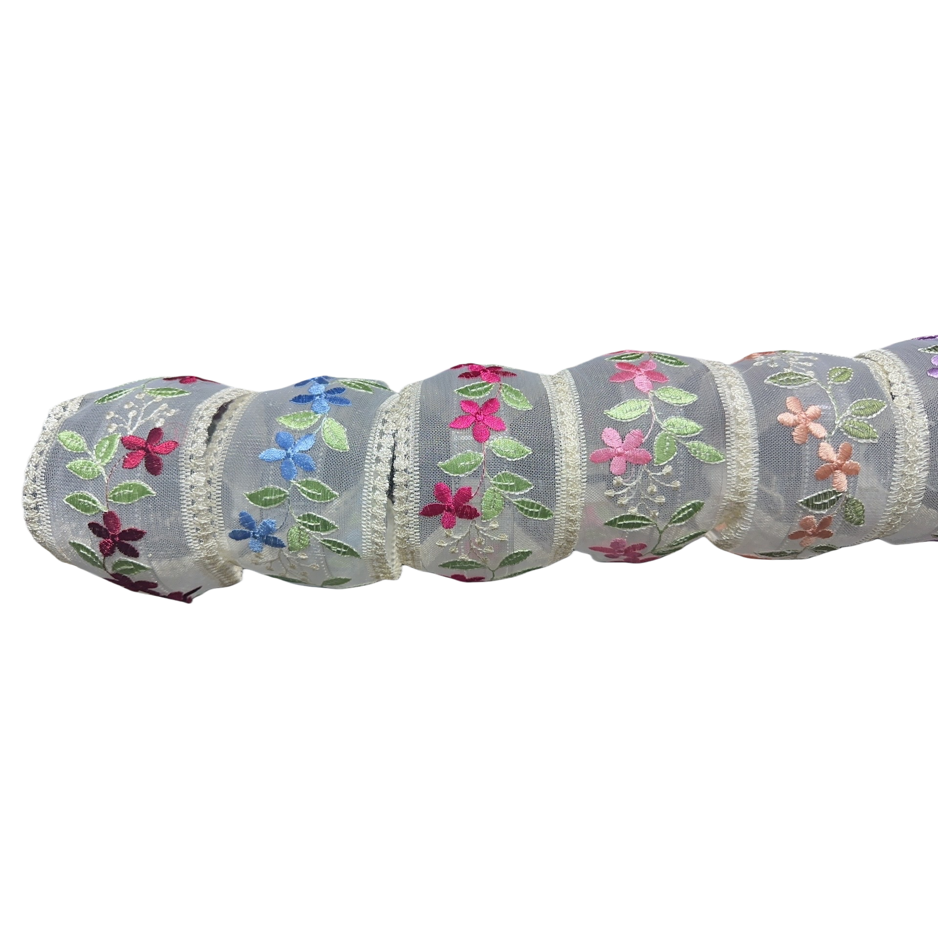 Кружево вышитое с разноцветными цветами оптом из Китая — фотография 5
