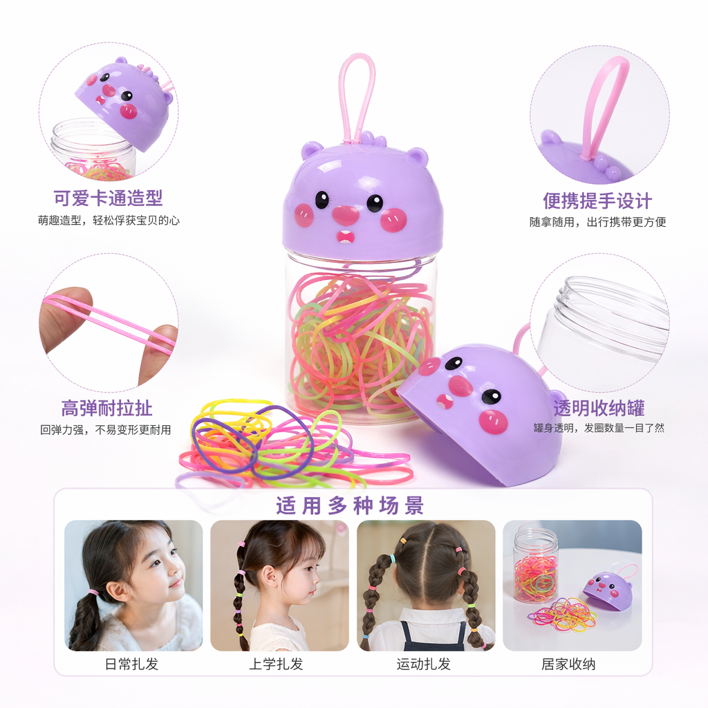 Банка для резинок с крышкой-зверюшкой оптом из Китая — фотография поставщика