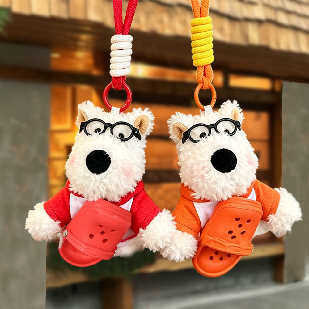 Игрушка плюшевая собачка-брелок оптом из Китая — фотография поставщика