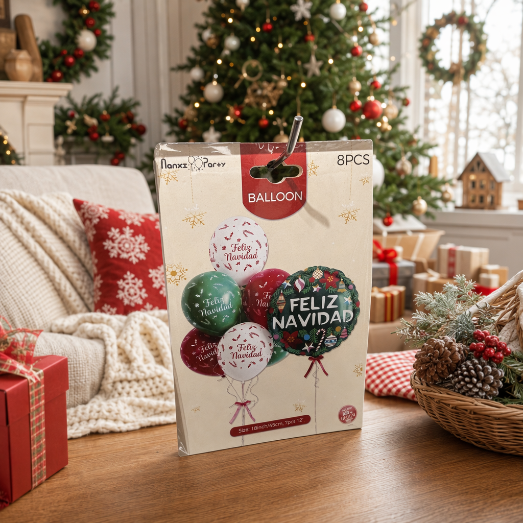 Набор воздушных шаров рождественский «Feliz Navidad» оптом из Китая — фотография 2