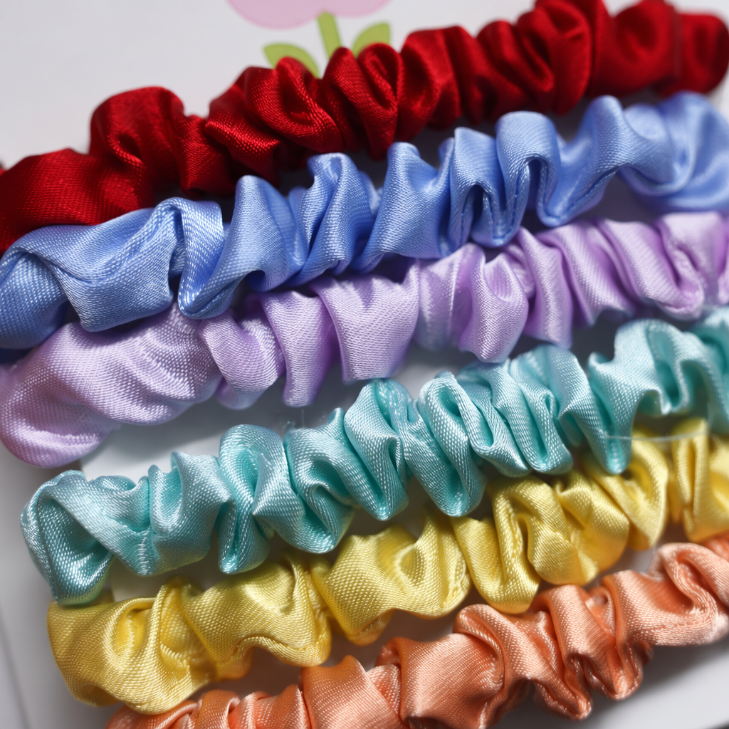 Набор шёлковых резинок разноцветных оптом из Китая — фотография 4