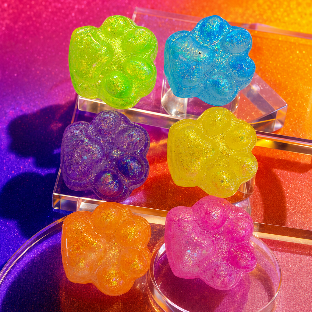 Игрушка-антистресс с блёстками «Лапка» оптом из Китая — фотография 3