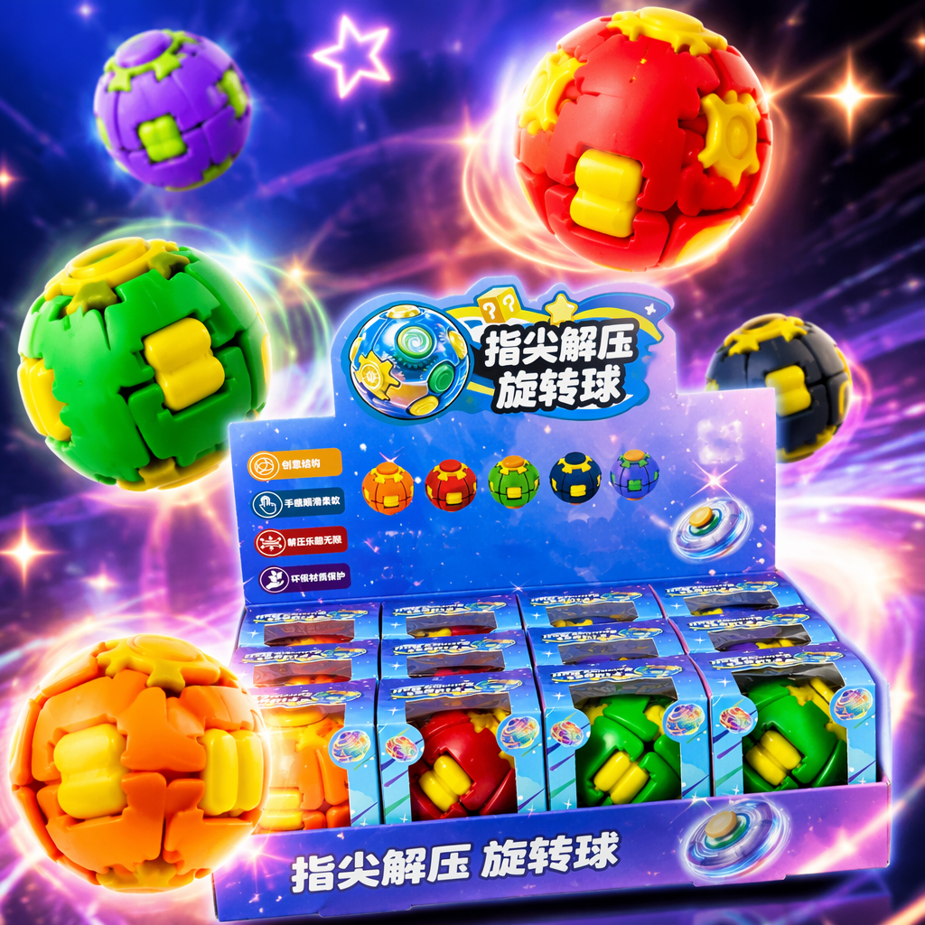 Игрушка-антистресс вращающийся шарик в боксе оптом из Китая — фотография 3