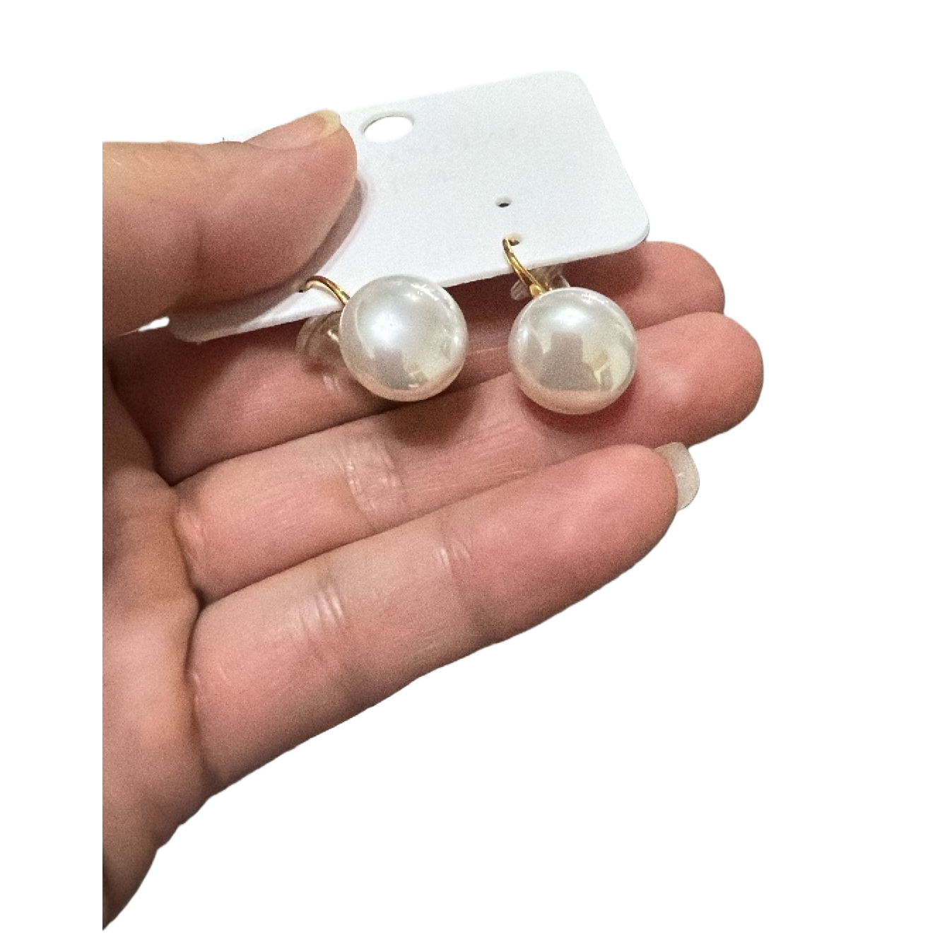 Серьги-гвоздики с белым жемчугом оптом из Китая — фотография 5