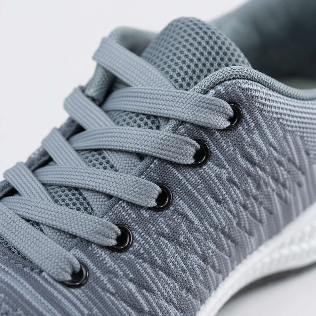 Кроссовки серо-чёрные дышащие оптом из Китая — фотография 4