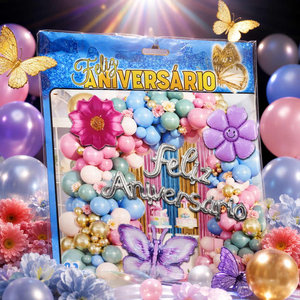 Набор шаров с надписью Feliz Aniversario оптом из Китая — фотография 3