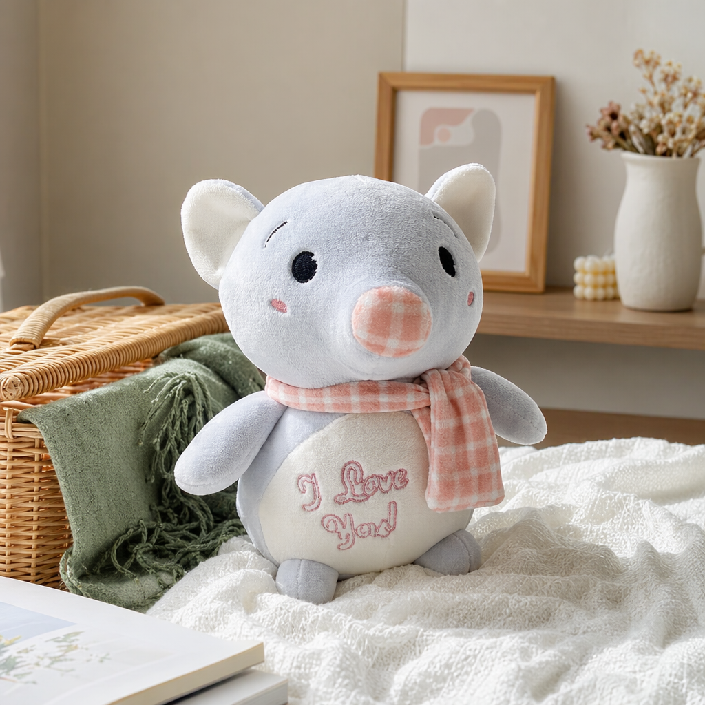 Игрушка мягкая с шарфом и надписью Love оптом из Китая — фотография 2