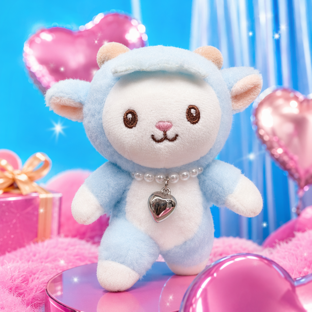 Игрушка мягкая «Овечка» голубая оптом из Китая — фотография 3