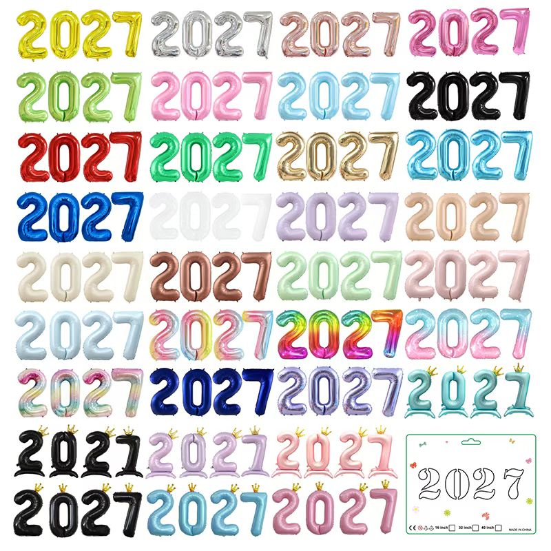 Набор шаров с цифрами 2027 для праздника оптом из Китая — фотография поставщика