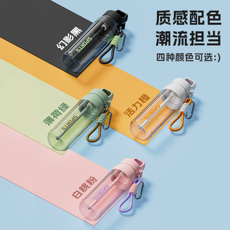 Бутылка для воды из тритана с трубочкой оптом из Китая — фотография 5