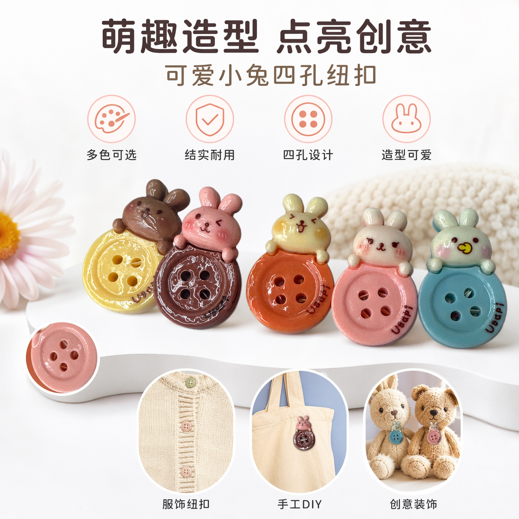 Пуговицы декоративные в форме зайца оптом из Китая — фотография поставщика