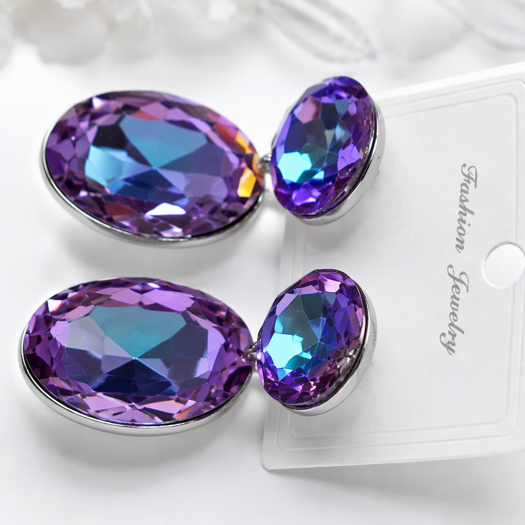 Серьги с кристаллами яркие оптом из Китая — фотография 4