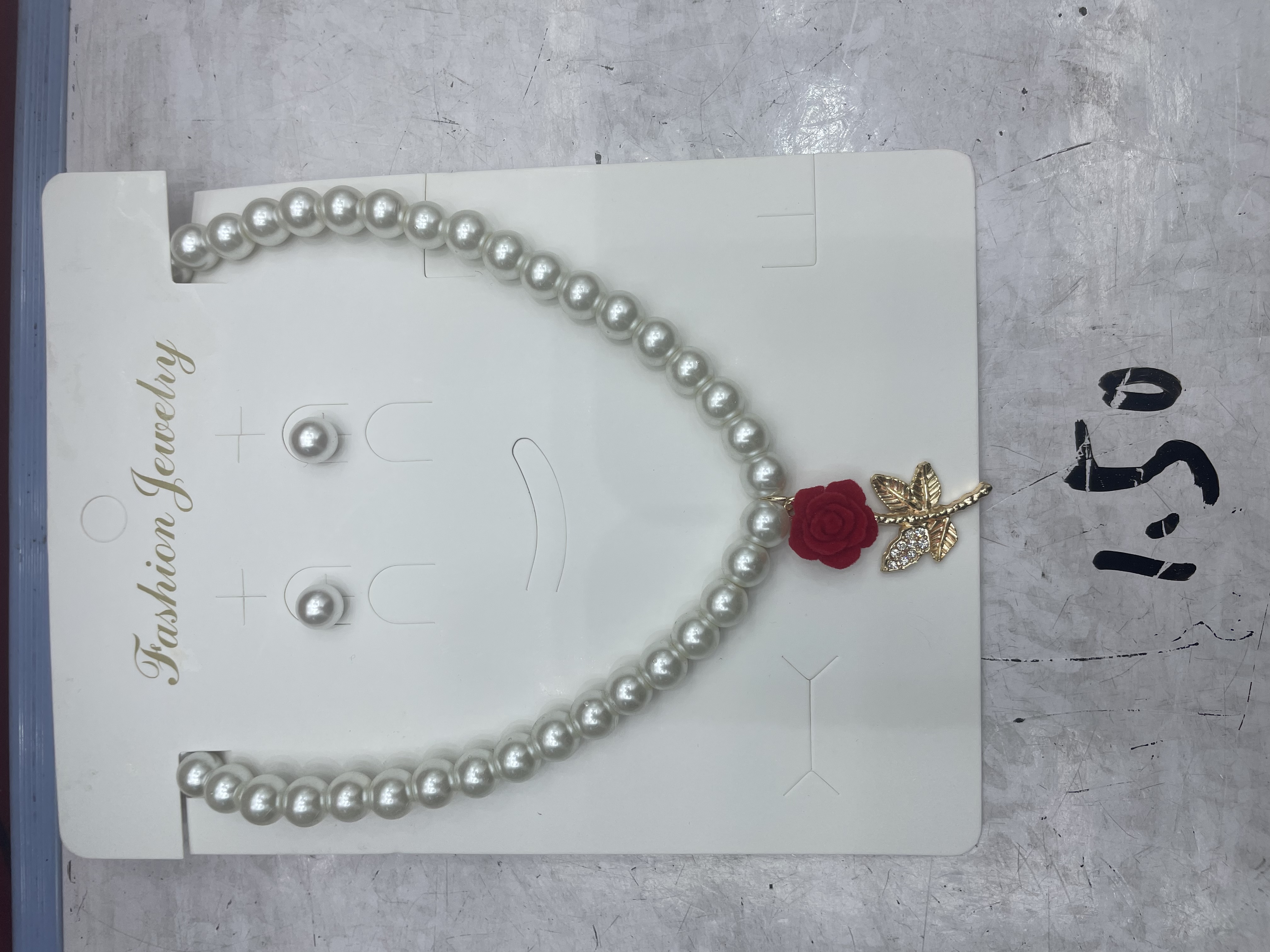 Ожерелье короткое из искусственного жемчуга, модель 4365-24 оптом из Китая — фотография поставщика
