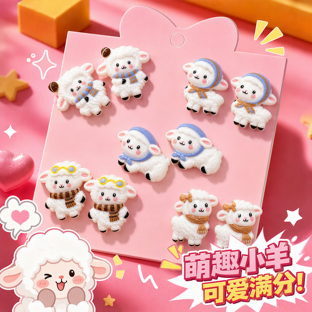 Фигурка плюшевая овечка с шарфом и шапкой оптом из Китая — фотография 3