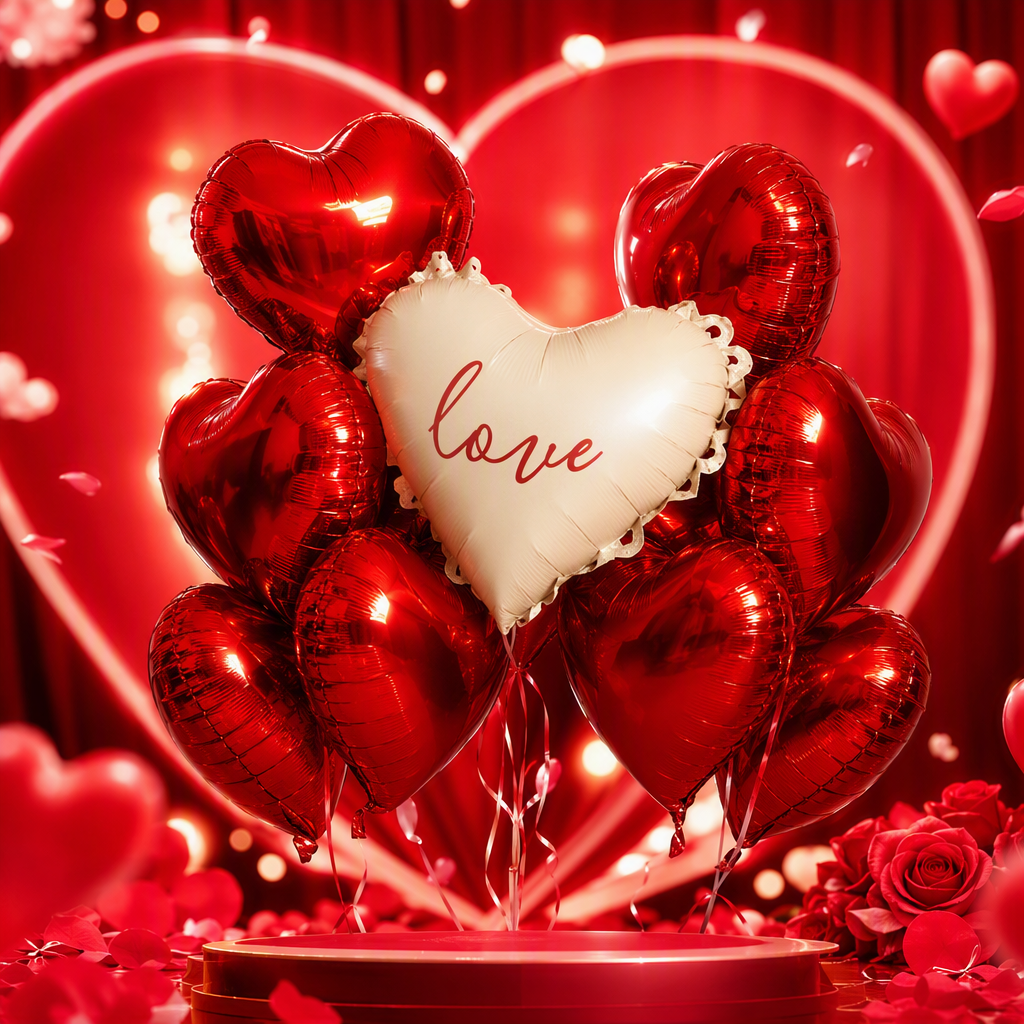 Шары красные сердечки с надписью love оптом из Китая — фотография 3