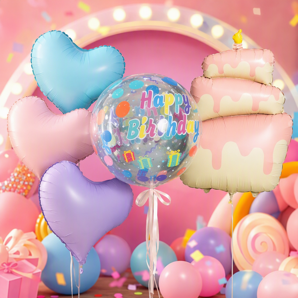 Набор разноцветных шаров Happy Birthday оптом из Китая — фотография 3