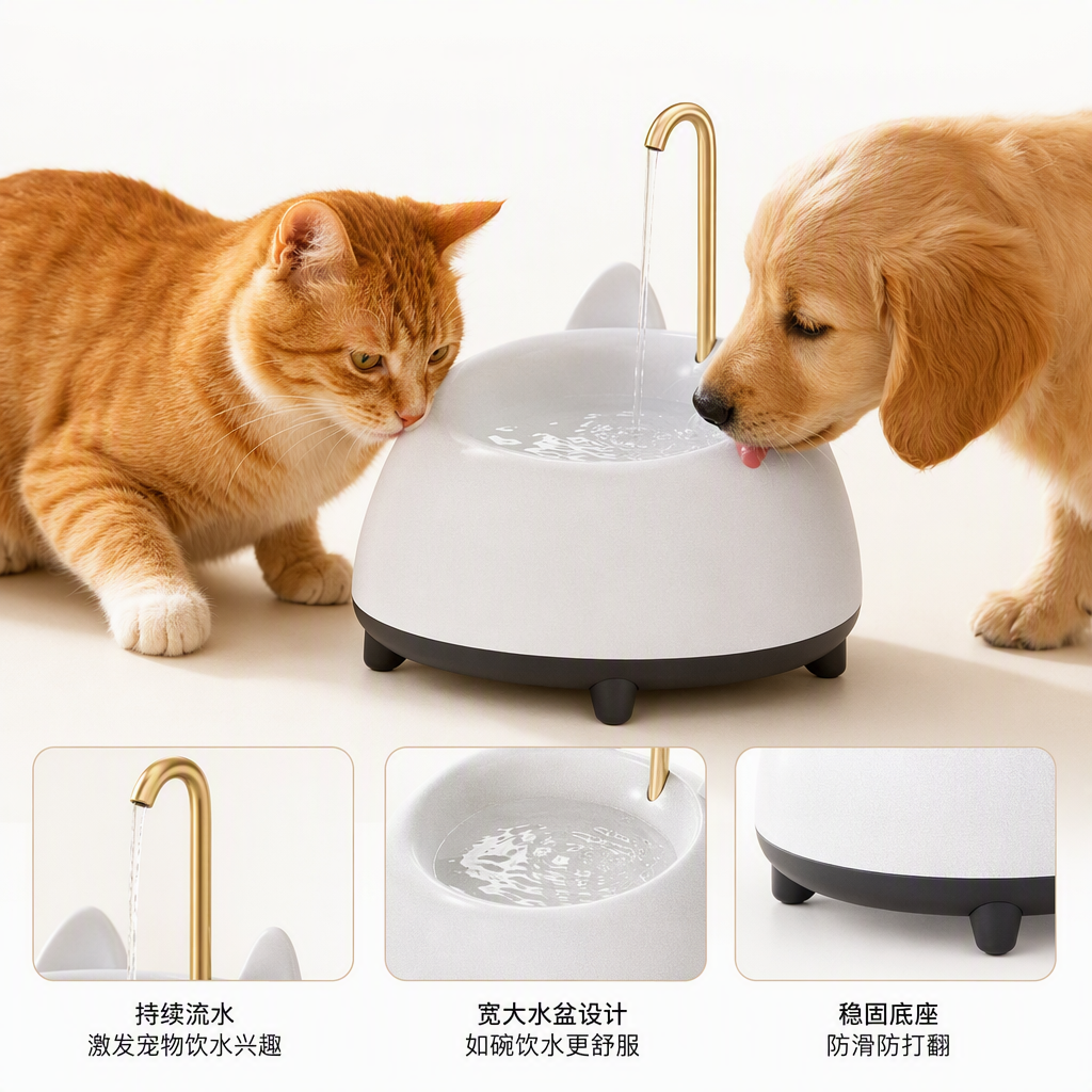 Поилка для питомцев с силиконовым краном оптом из Китая — фотография поставщика