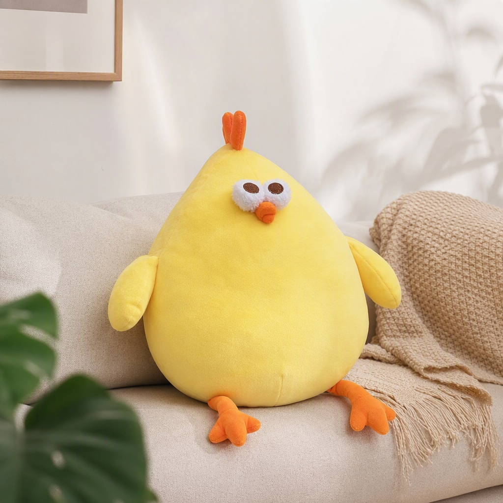 Игрушка плюшевая жёлтая курочка оптом из Китая — фотография 2